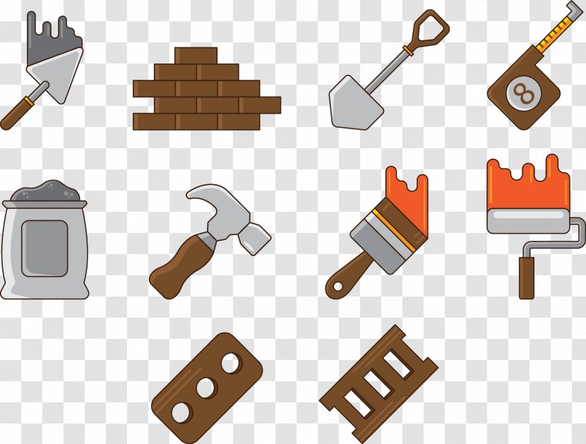 Bricklayer Graphic Design Architectural Engineering - Brand - Vector Construction Tools Transparent PNG