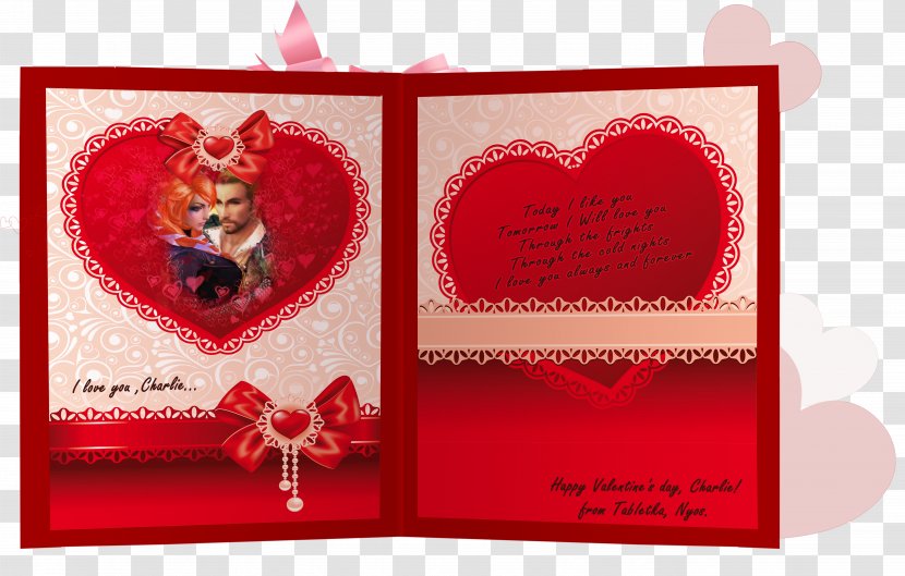 Heart Valentine's Day Greeting & Note Cards Love Gift - Flower - Happy Valentines Transparent PNG