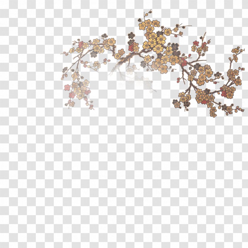 Yellow Plum Blossom Red - Blue - Flower Transparent PNG