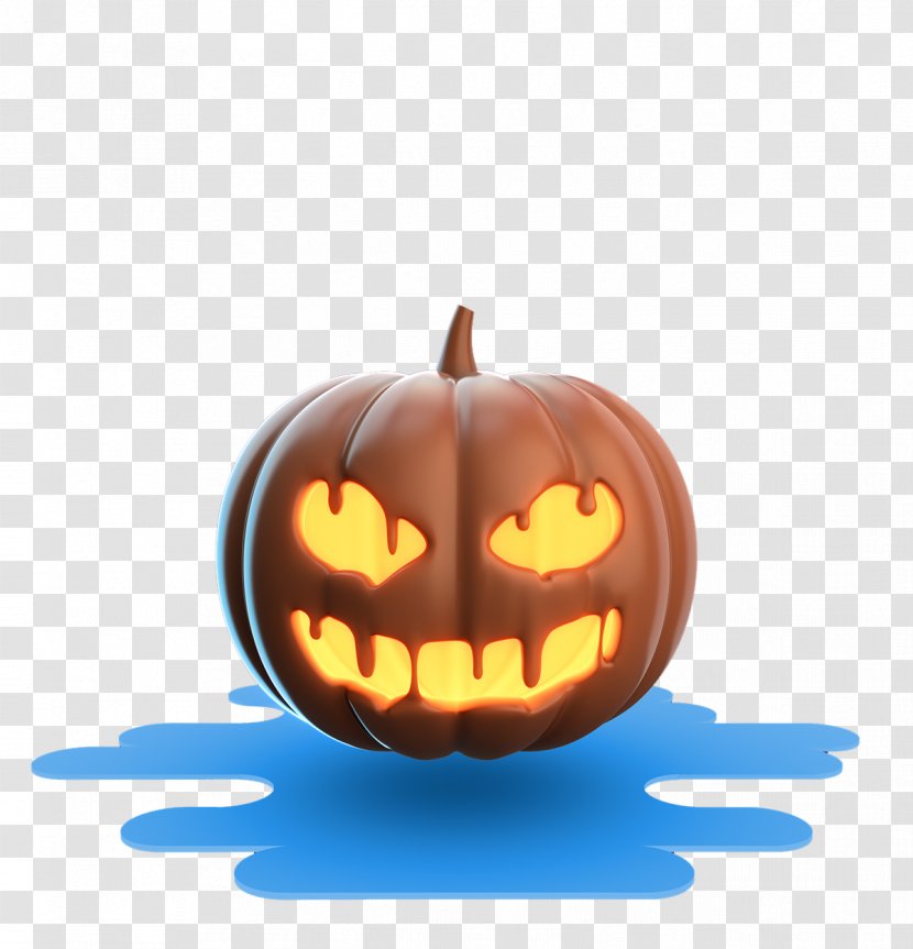 Jack-o'-lantern Calabaza Pumpkin Halloween - Fruit - Dimensional Effect Head Transparent PNG