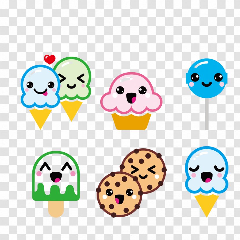 Ice Cream Breakfast Lollipop Junk Food Cupcake - Vector Cartoon Cute Illustration Transparent PNG