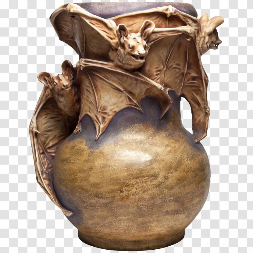 Vase Jason Jacques Gallery Pottery Ceramic Art Nouveau - Classical Bat Brass Transparent PNG