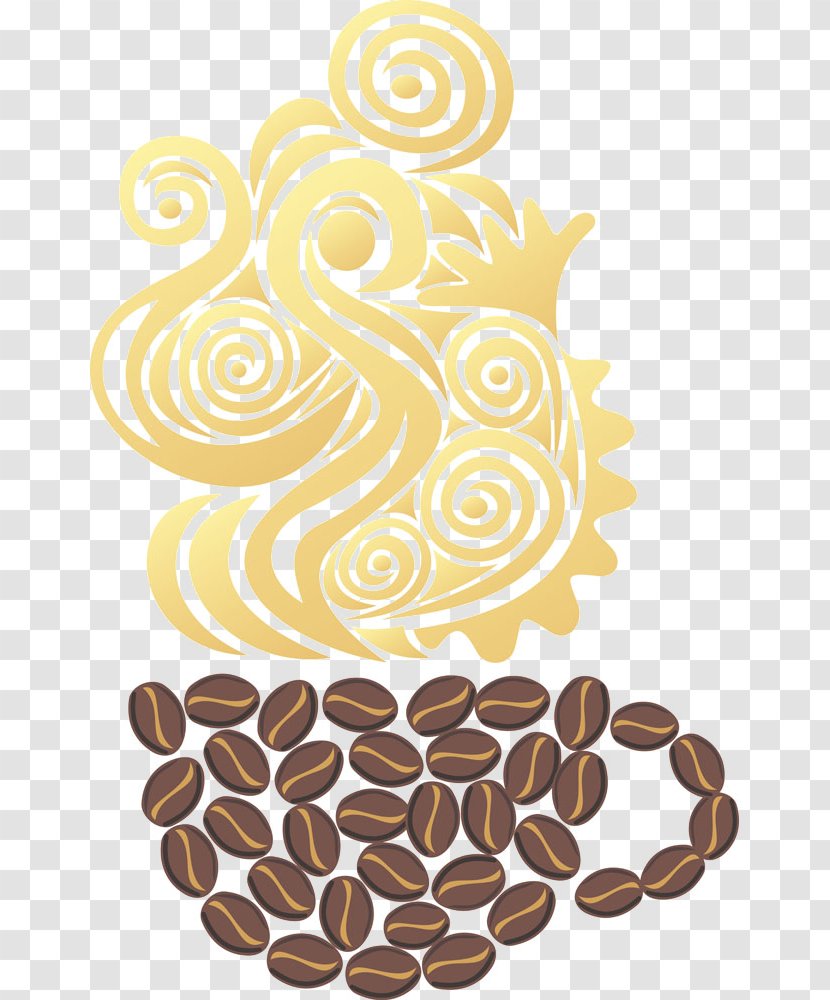 Coffee Cup Cafe Bean - Hand-painted Beans Transparent PNG