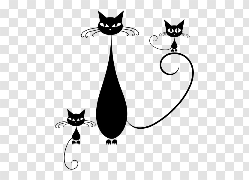 Black Cat Kitten Silhouette - Artwork Transparent PNG