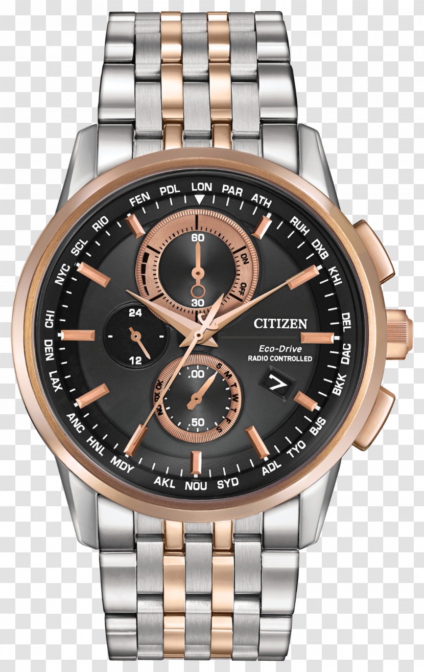 Eco-Drive CITIZEN Men’s World Chronograph A-T Citizen Holdings Watch - Water Resistant Mark - Model Movement Transparent PNG