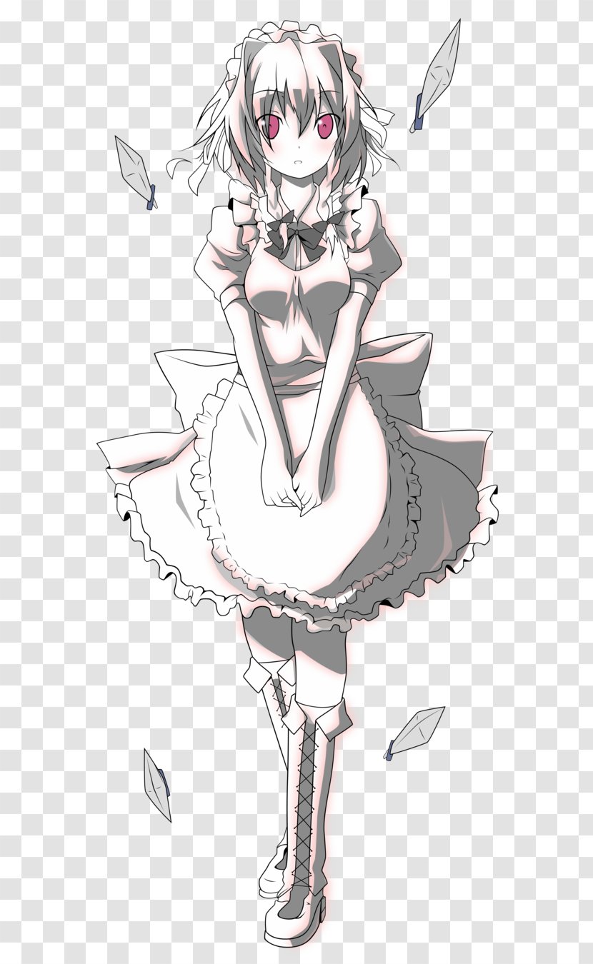 Undefined Fantastic Object Desktop Wallpaper Sakuya Izayoi Drawing Sketch - Silhouette - Fan Art Transparent PNG