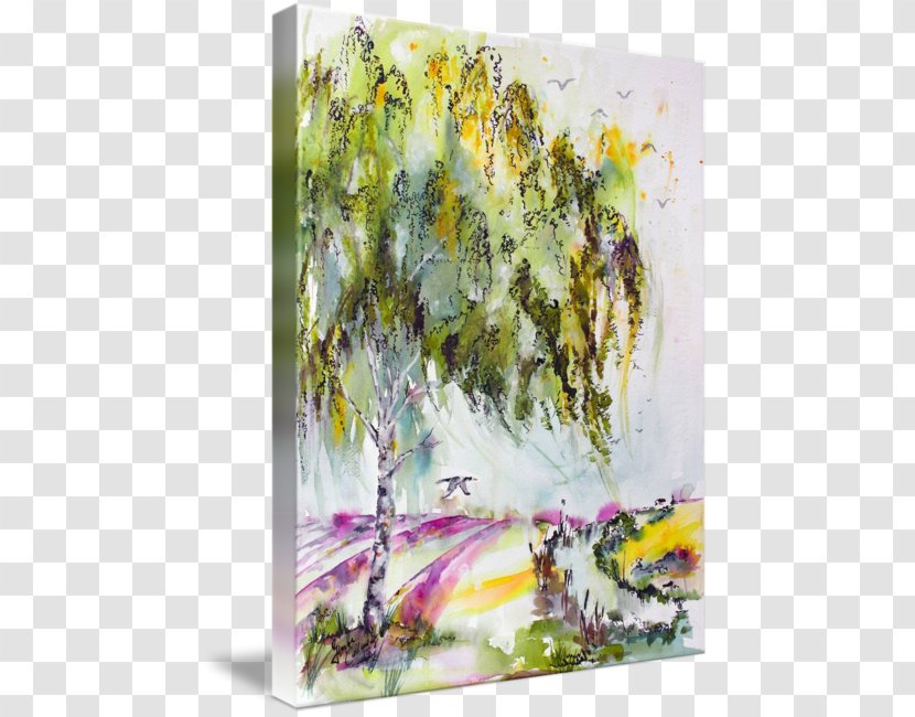 Watercolor Painting Lavender Fields Art - Tree - Ink Transparent PNG