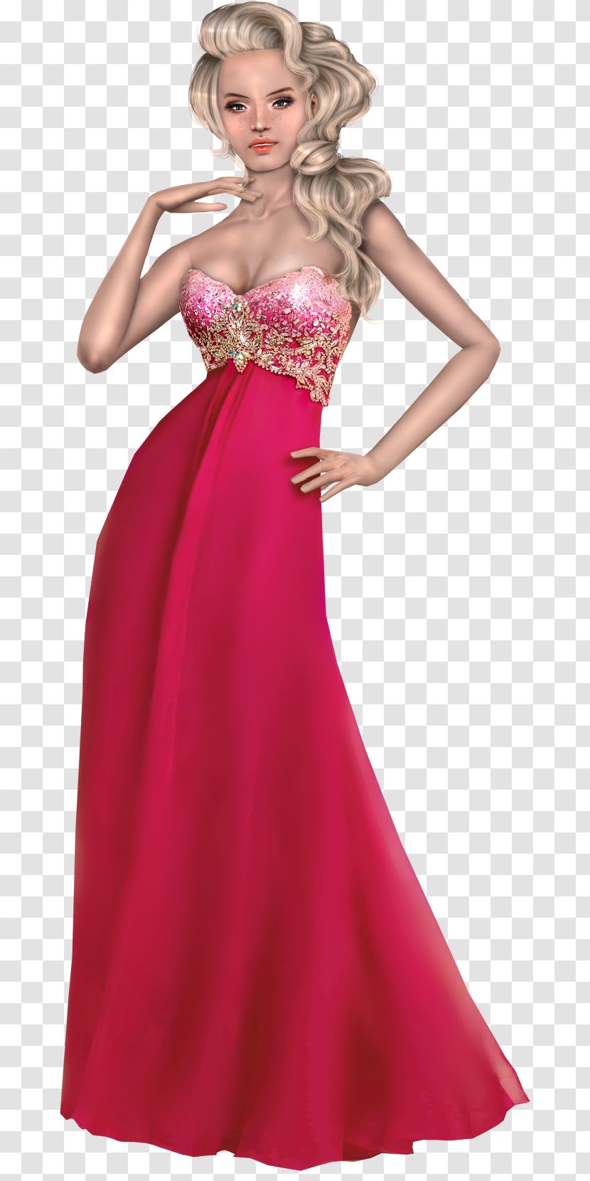 Gown Cocktail Dress Satin - Silhouette Transparent PNG