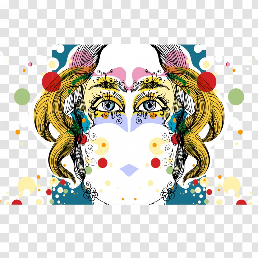 Portrait Graphic Design - Flower - Face Close-up Illustration Transparent PNG