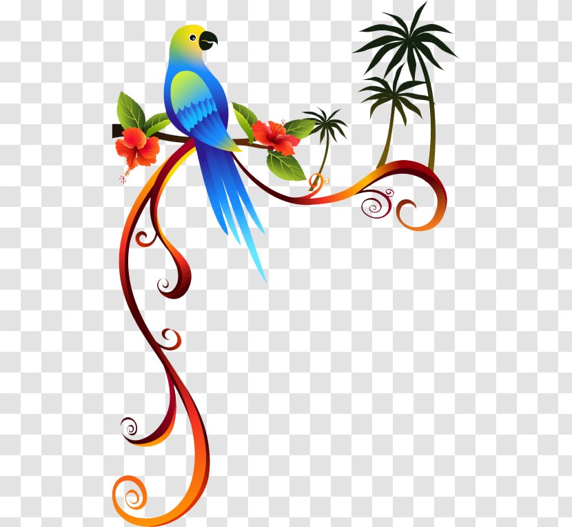 Bird Paper Parrot Painting Illustration - Plant - Hand-painted Transparent PNG