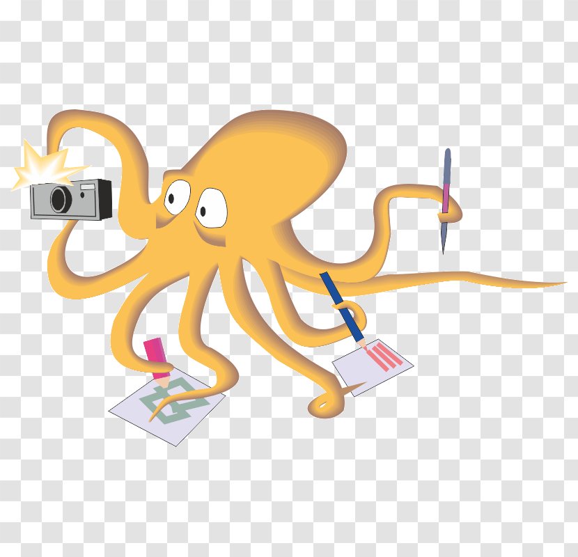 Octopus Clip Art Illustration Vector Graphics - Animal Figure - Busy Transparent PNG