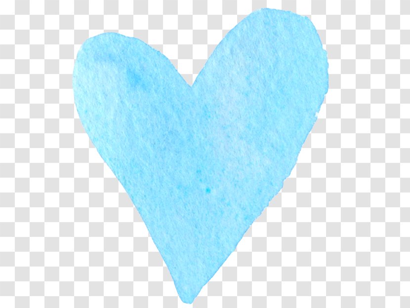 Turquoise Teal Heart Microsoft Azure - Watercolor Transparent PNG