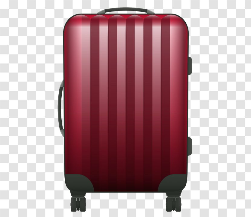 Hand Luggage Baggage Suitcase Travel - Red Transparent PNG