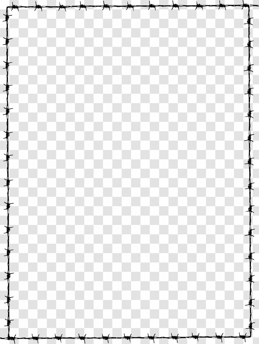 Borders And Frames Document Clip Art - Monochrome - Barbwire Transparent PNG