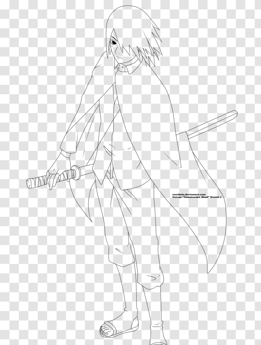 Drawing Finger Line Art Cartoon Sketch - Tree - Sasuke Uchiha Transparent PNG