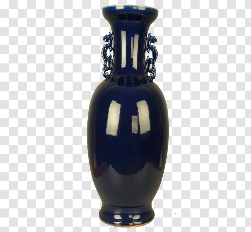 Vase Cobalt Blue Ceramic Urn - Bottle Transparent PNG