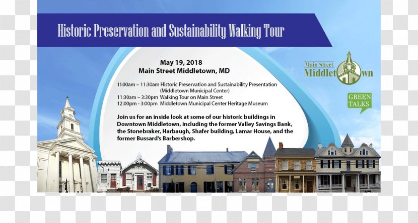 Middletown Advertising Main Street Historic Preservation Brand - Tourism - Walk Transparent PNG