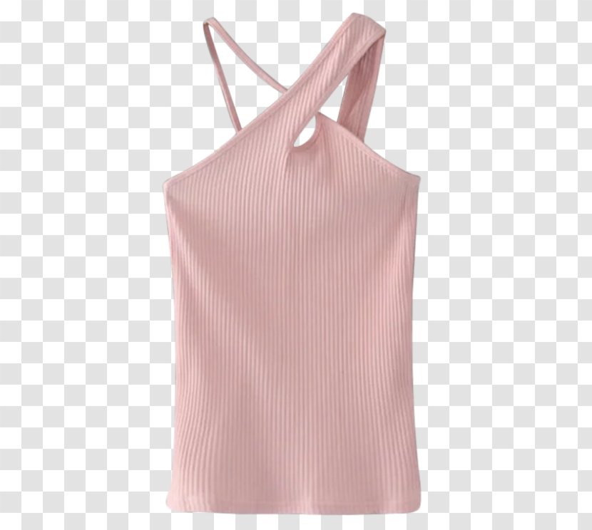 Sleeve Shoulder Top Pink M - White - Cross Transparent PNG