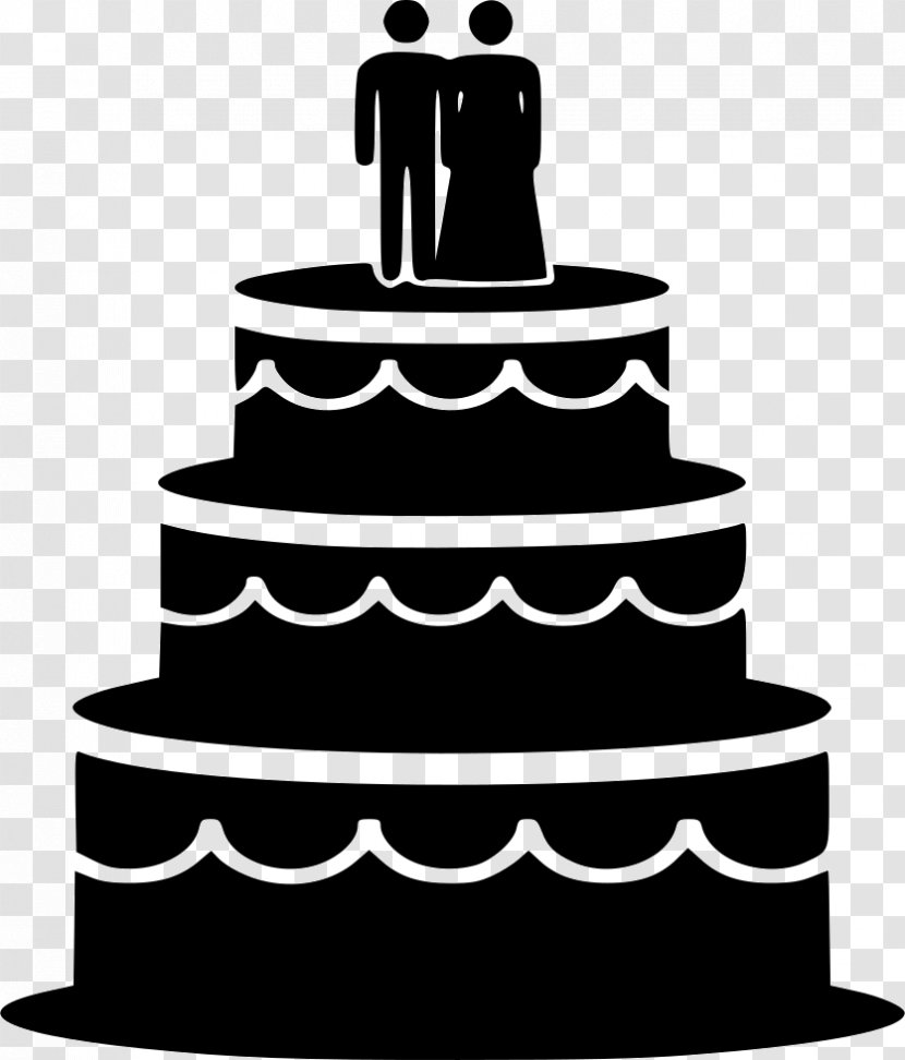 Wedding Cake Frosting & Icing Torte Clip Art - Bride And Groom Silhouette Transparent PNG