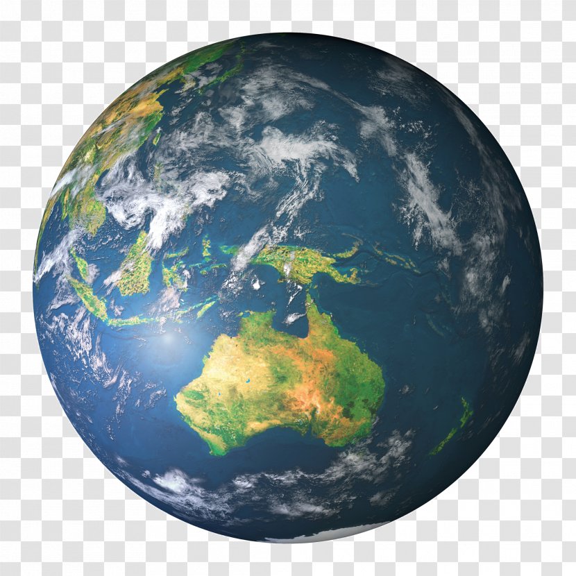 Earth Satellite Download - Blue Australia Top View Transparent PNG