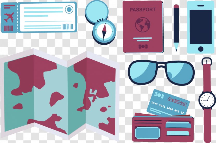 Travel Tourism Suitcase - Electronic Device - Vector Passport Transparent PNG