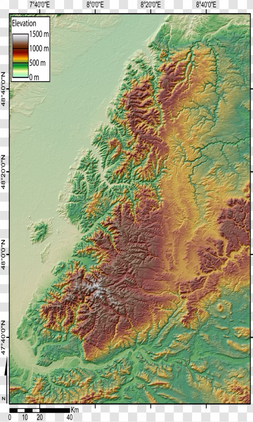 Topography Digital Elevation Model February 27 Black Forest Map - River Delta - Populus Nigra Transparent PNG