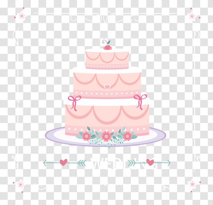 Wedding Cake Torte - Ceremony Supply - Pink Vector Material Picture. Transparent PNG