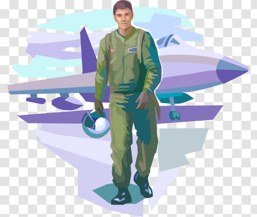 Vector Graphics Fighter Pilot Illustration Aircraft - Standing - Air Force Transparent PNG