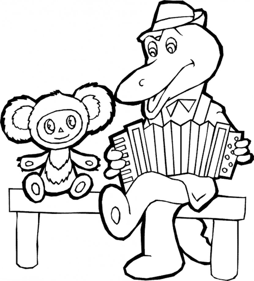 Cheburashka Gena The Crocodile Shapoklyak Coloring Book Animated Film - Cartoon Transparent PNG