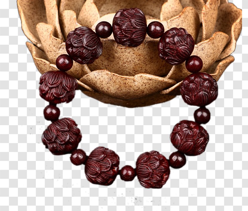 Sandalwood Bead Bracelet - Aniseed Carved Lotus Man Playing Wood Transparent PNG