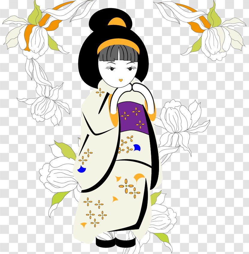 Japan Royalty-free Free Content Clip Art - Heart - Japanese Kimono Girls Transparent PNG