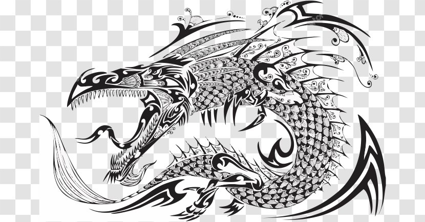 Tattoo Dragon - Doodle Transparent PNG