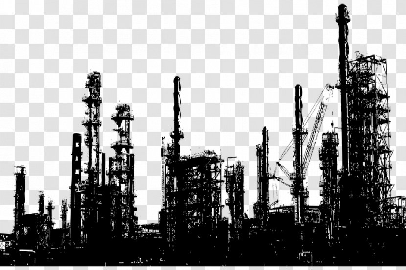 Oil Refinery Petroleum Industry - Factory - Drawing Transparent PNG