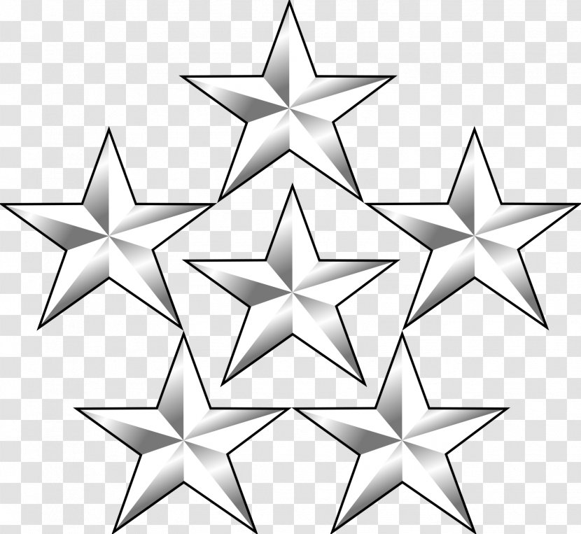 General Of The Army Five-star Rank Military Armies - Officer - 5 Stars Transparent PNG