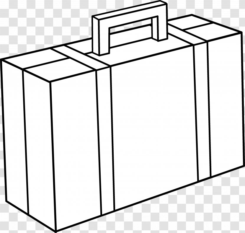 Briefcase Free Content Suitcase Clip Art - Line - Coloring Page Transparent PNG