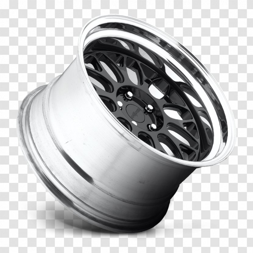 Alloy Wheel Spoke Tire Rim - Black And White - Silver Transparent PNG