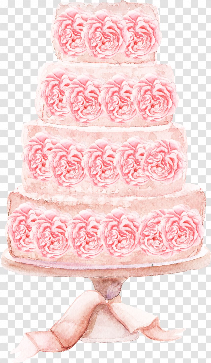 Strawberry Cake Torte Watercolor Painting - Birthday - Multi-cake Transparent PNG