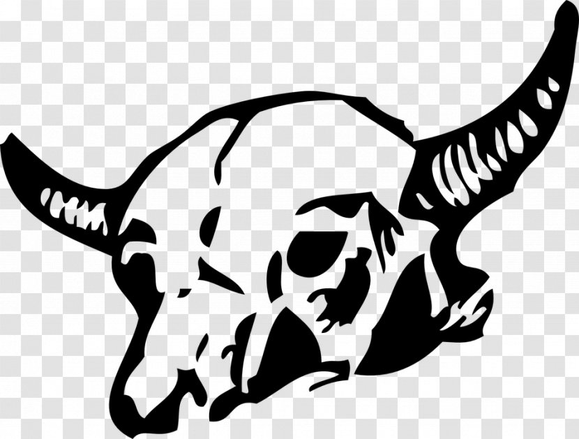 Texas Longhorn Skull Drawing Clip Art - Monochrome - Deadanimal Transparent PNG