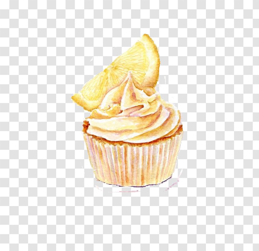 Cupcake Buttercream Watercolor Painting Drawing - Frozen Dessert Transparent PNG