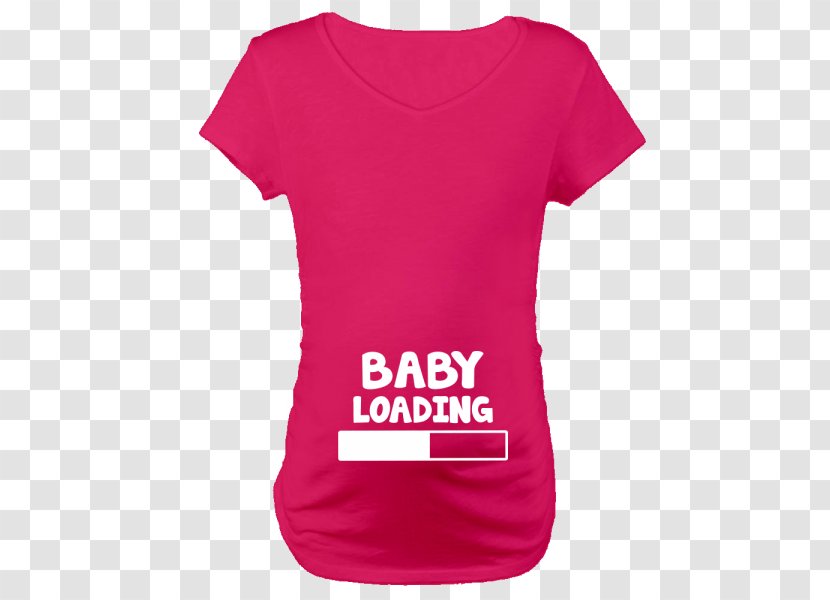 T-shirt Sleeve Spreadshirt Maternity Clothing - Pink - Loading Baby Transparent PNG