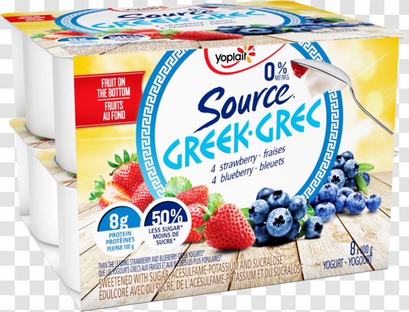 Yoghurt Food Yoplait Cream Flavor - Fruit - Strawberry Blueberry Transparent PNG