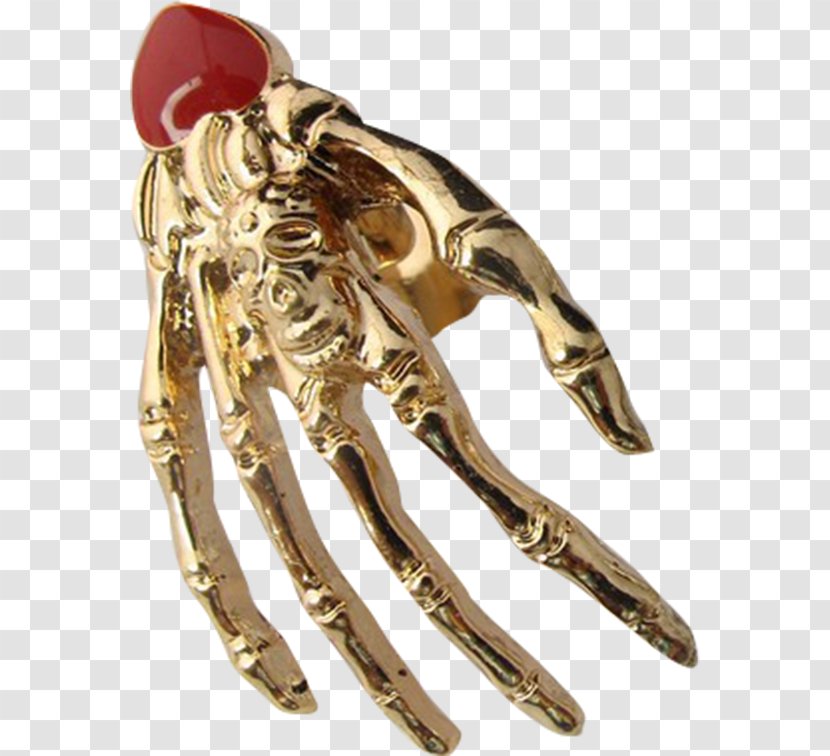 Skeleton Finger Download Gold - Skull - Golden Transparent PNG