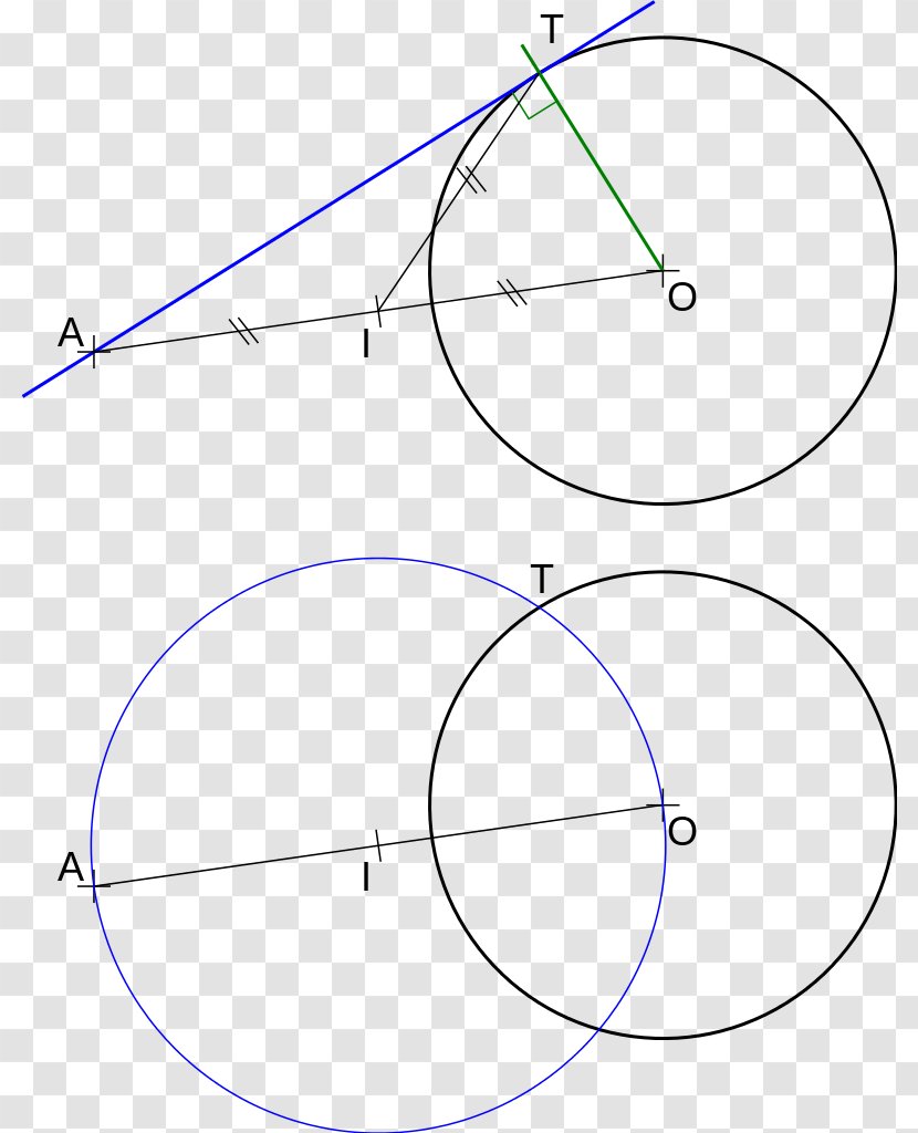Tangent Lines To Circles Point Angle - Drawing - Compas Transparent PNG