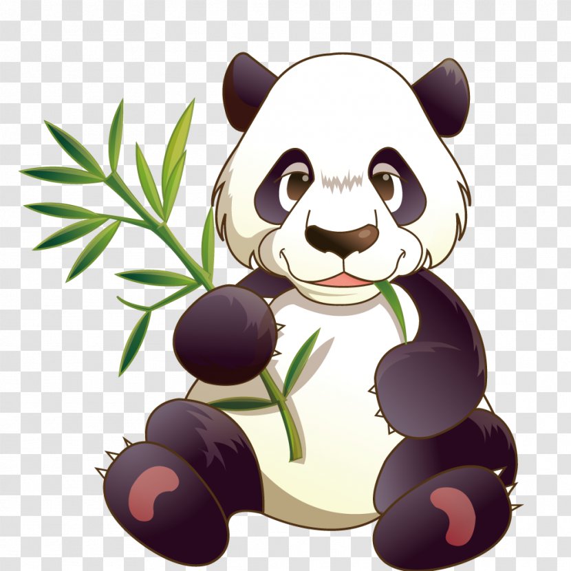 Giant Panda Red Bamboo Illustration - Flower - Vector Animal World Transparent PNG