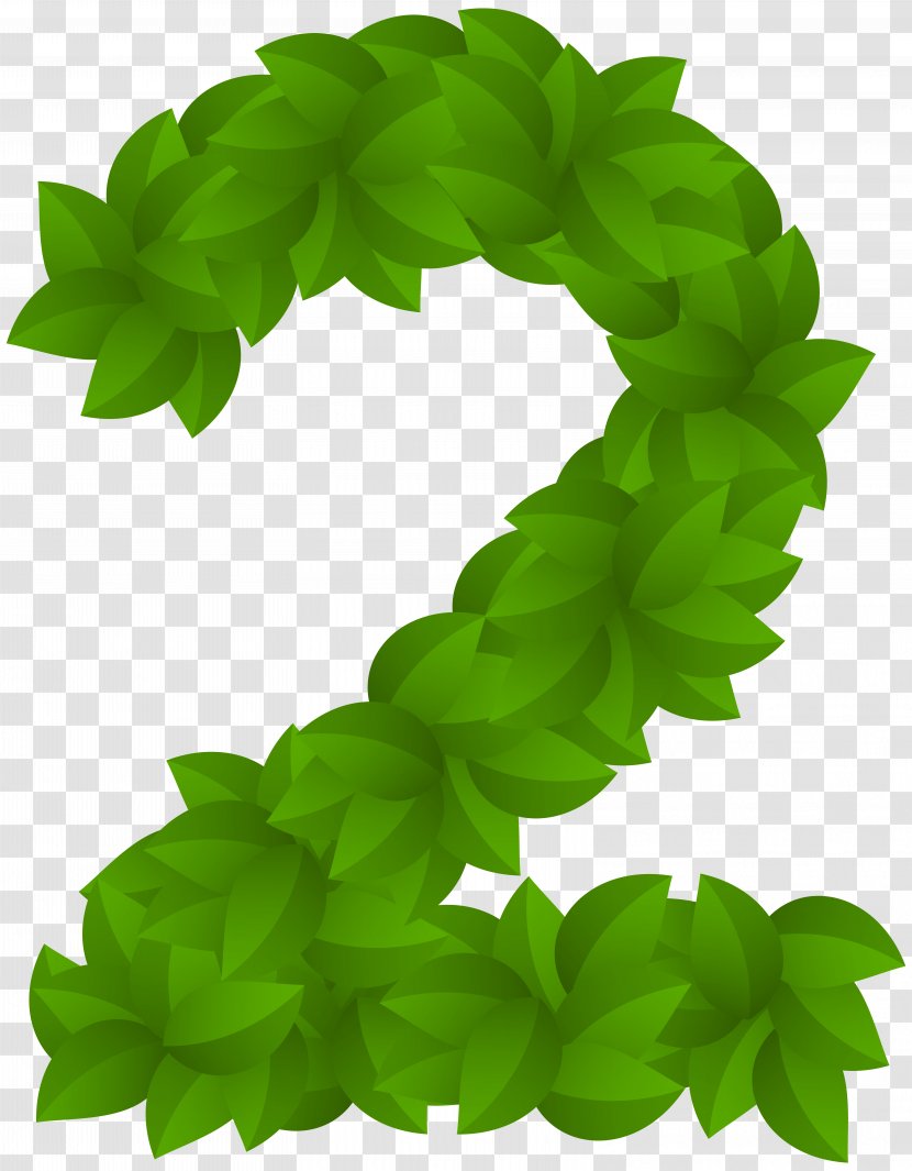 Green Clip Art - Number - Leaves Water Color Transparent PNG