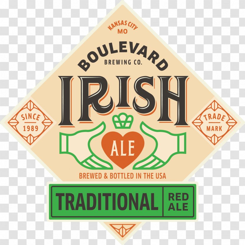 Irish Red Ale Boulevard Brewing Company Beer Logo Transparent PNG