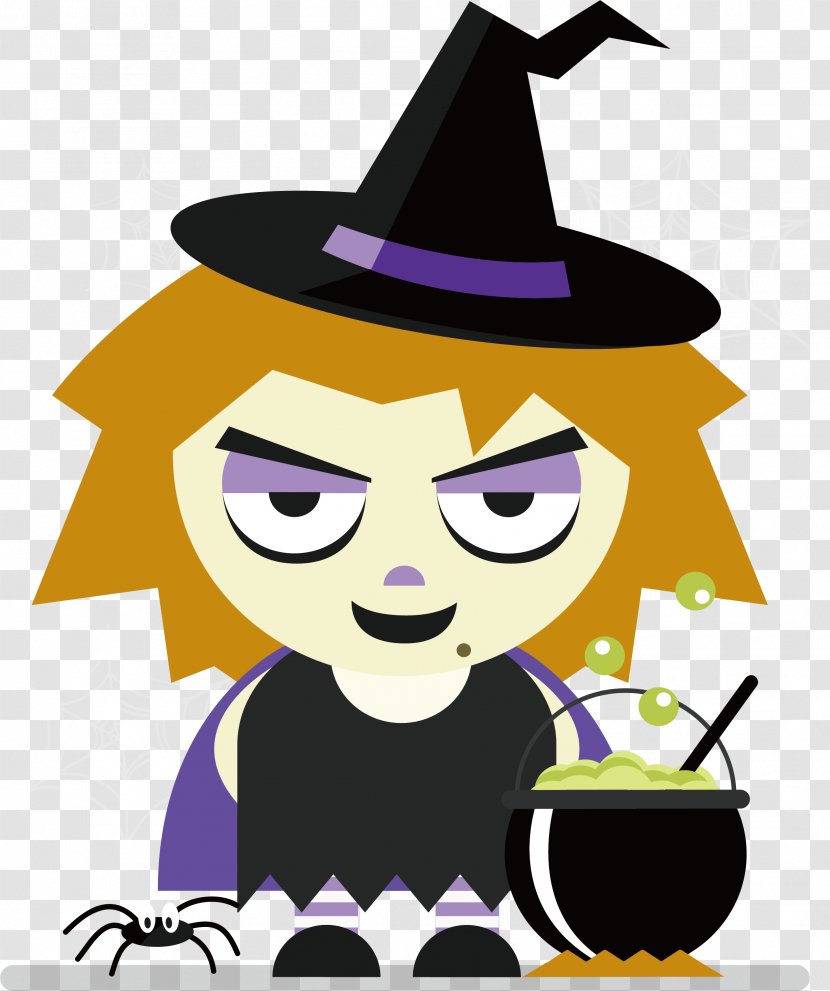 A Witch Who Makes Poison - Silhouette - Watercolor Transparent PNG