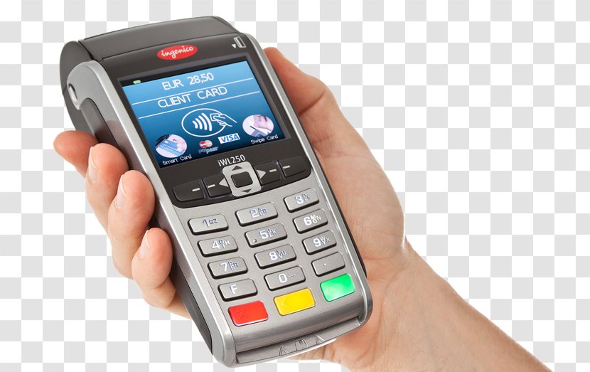 Payment Terminal Ingenico Point Of Sale Bank Credit Card - Portable Communications Device Transparent PNG