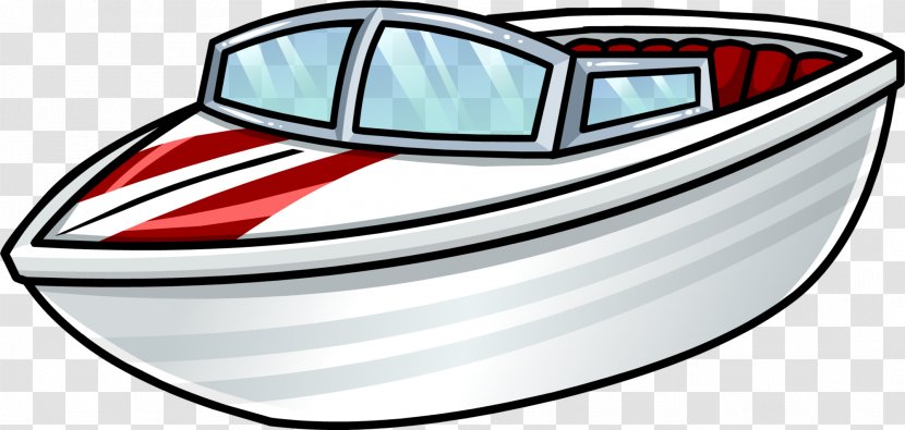 Club Penguin Motor Boats Clip Art - Mode Of Transport - Black Boat Transparent PNG