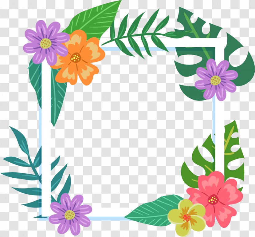 Flower Picture Frame Tropics Film - Colorful Transparent PNG